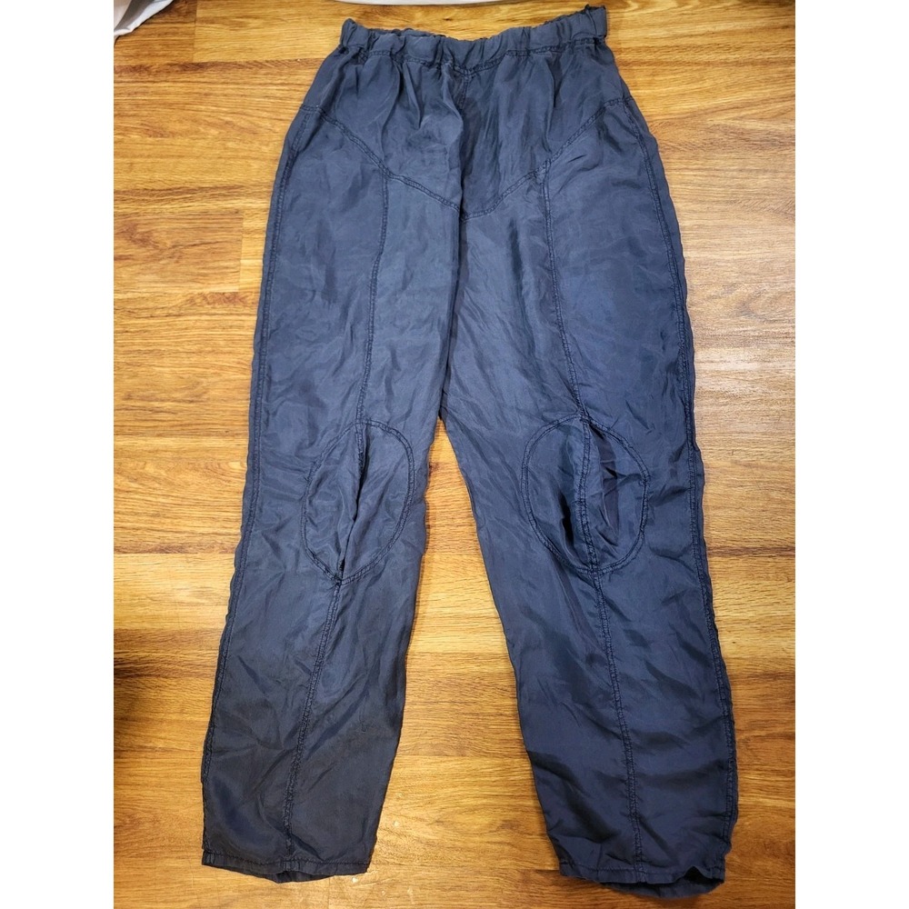 Vtg English Eccentrics Made In England 100% Silk Navy Blue Pants Size Large